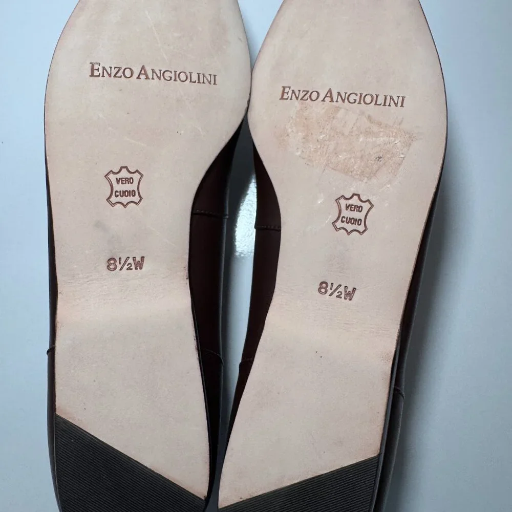 NWOT, Enzo Angiolini Leather Square Toe Loafers, size 8.5W, brown - Picture 7 of 7